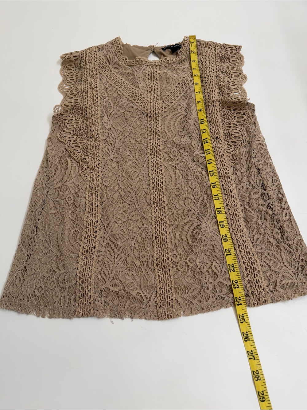 Cable & Gauge Lace Blouse Set Sage Green & Beige Romantic Cottagecore Size L - Picture 9 of 10